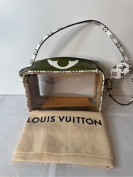 Louis Vuitton Handbags - Louis Vuitton Olive Green and White Clear Crossbody Beach Pouch with Monogram